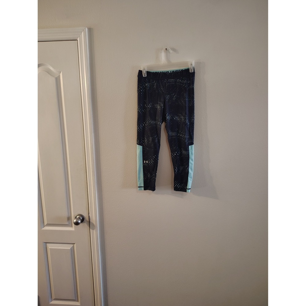Under Armour HeatGear Compression Leggings Mint‎ Green Dot Print Womens Medium